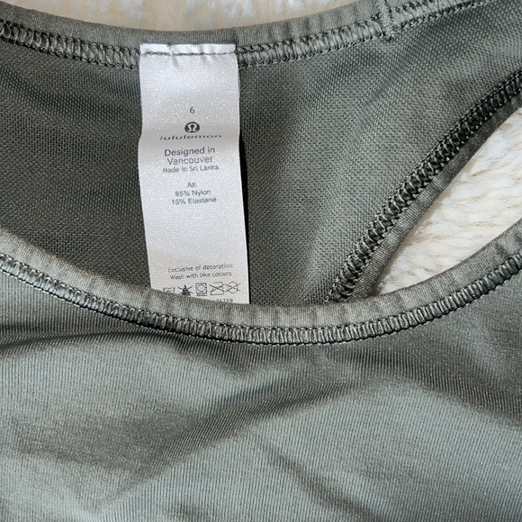 Lululemon Racerback Olive Green Bra- 6 - Picture 2 of 6